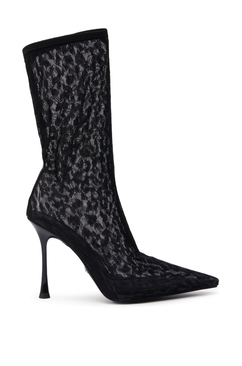 AZALEA WANG NICKLAS BLACK LEOPARD STILETTO BOOTIE