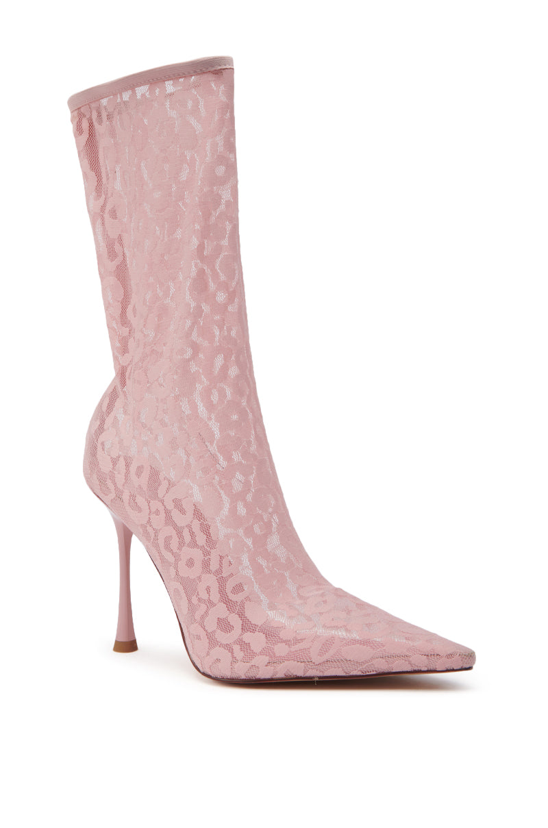 AZALEA WANG NICKLAS PINK LEOPARD STILETTO BOOTIE