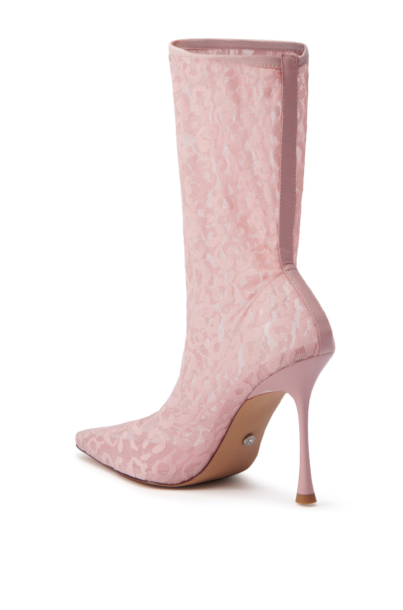 AZALEA WANG NICKLAS PINK LEOPARD STILETTO BOOTIE