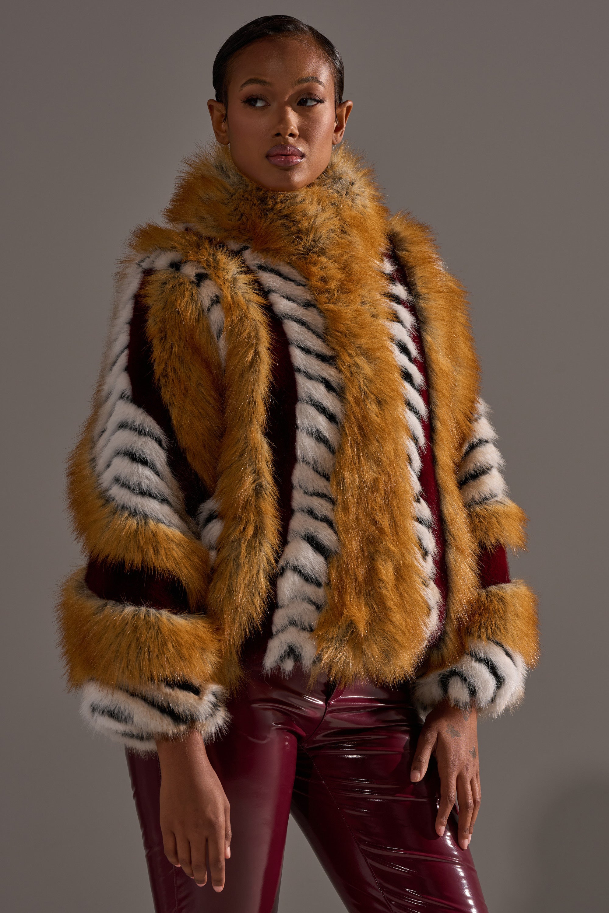 OLYMPIA PANELED FAUX FUR