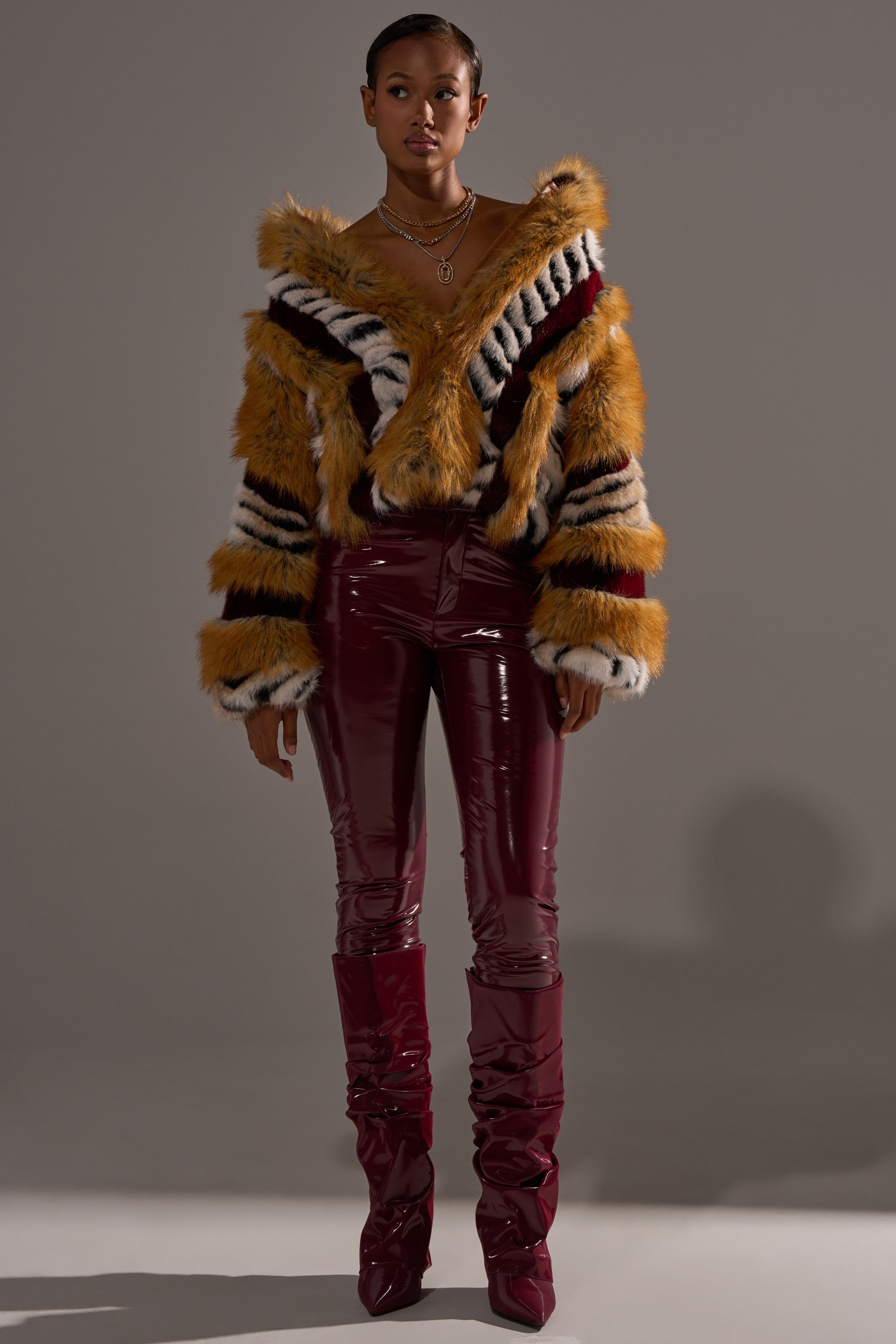 OLYMPIA PANELED FAUX FUR