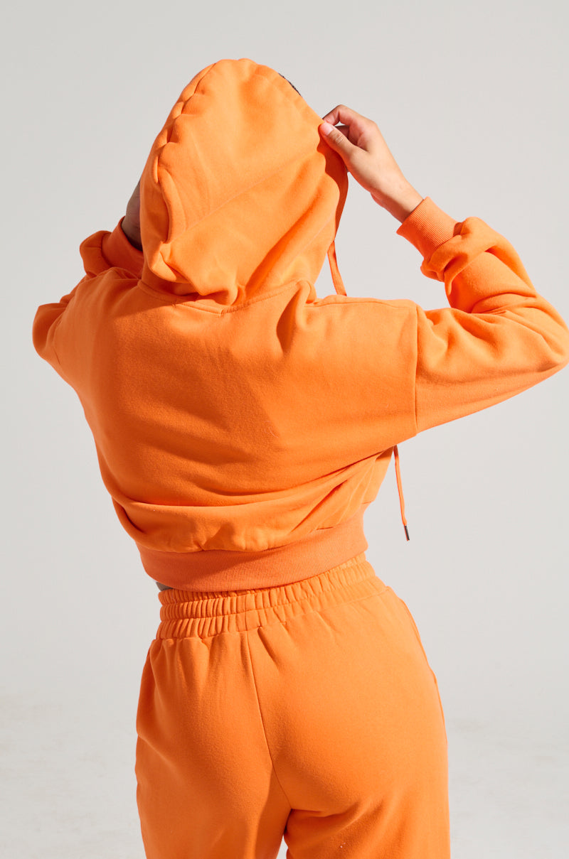 ORANGE CROP ZIP UP SWEATSHIRT