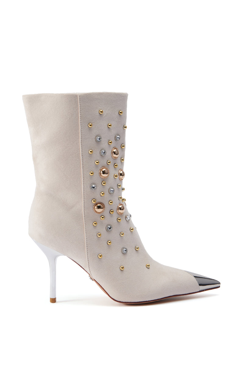 AZALEA WANG OUTERBANKS EMBELLISHED BOOTIE IN TAN