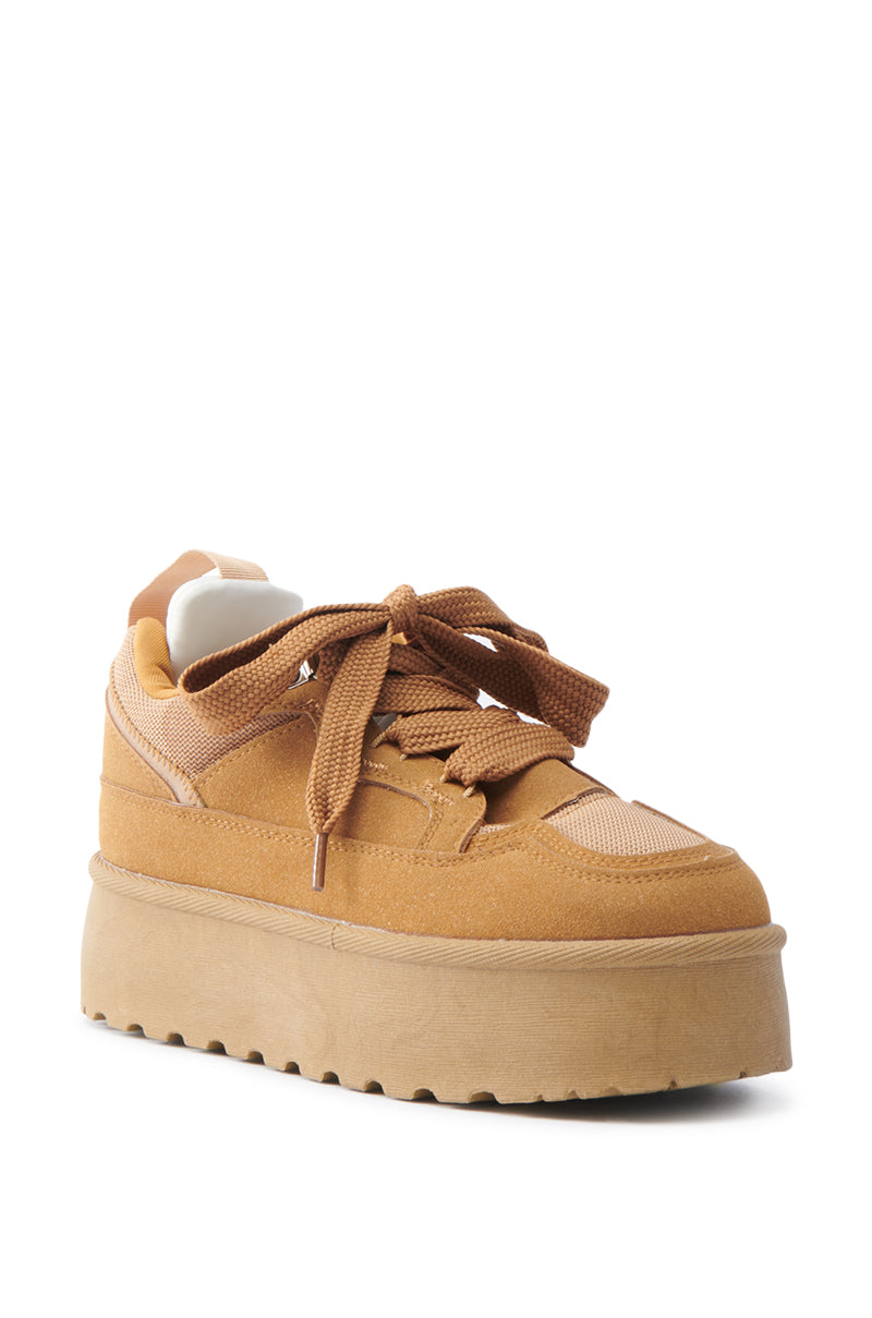 POPULARITY CHESTNUT FLATFORM SNEAKER