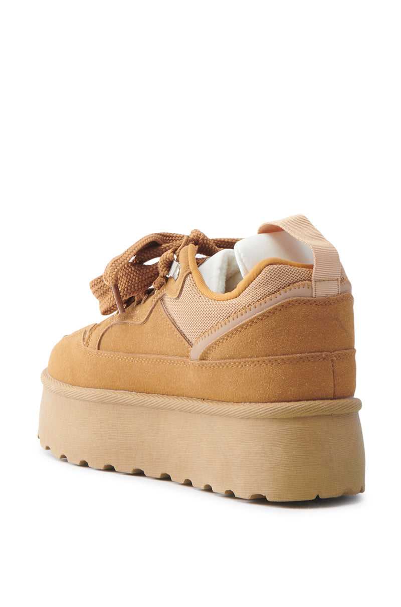POPULARITY CHESTNUT FLATFORM SNEAKER