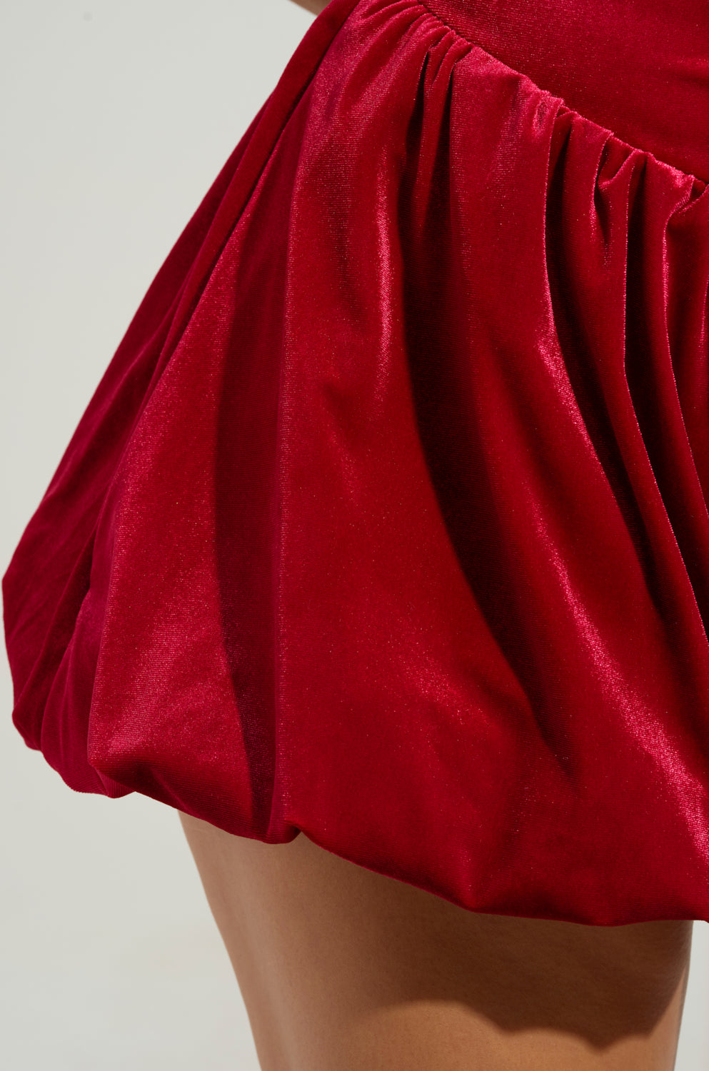 THIS MOMENT VELVET ROMPER IN RED