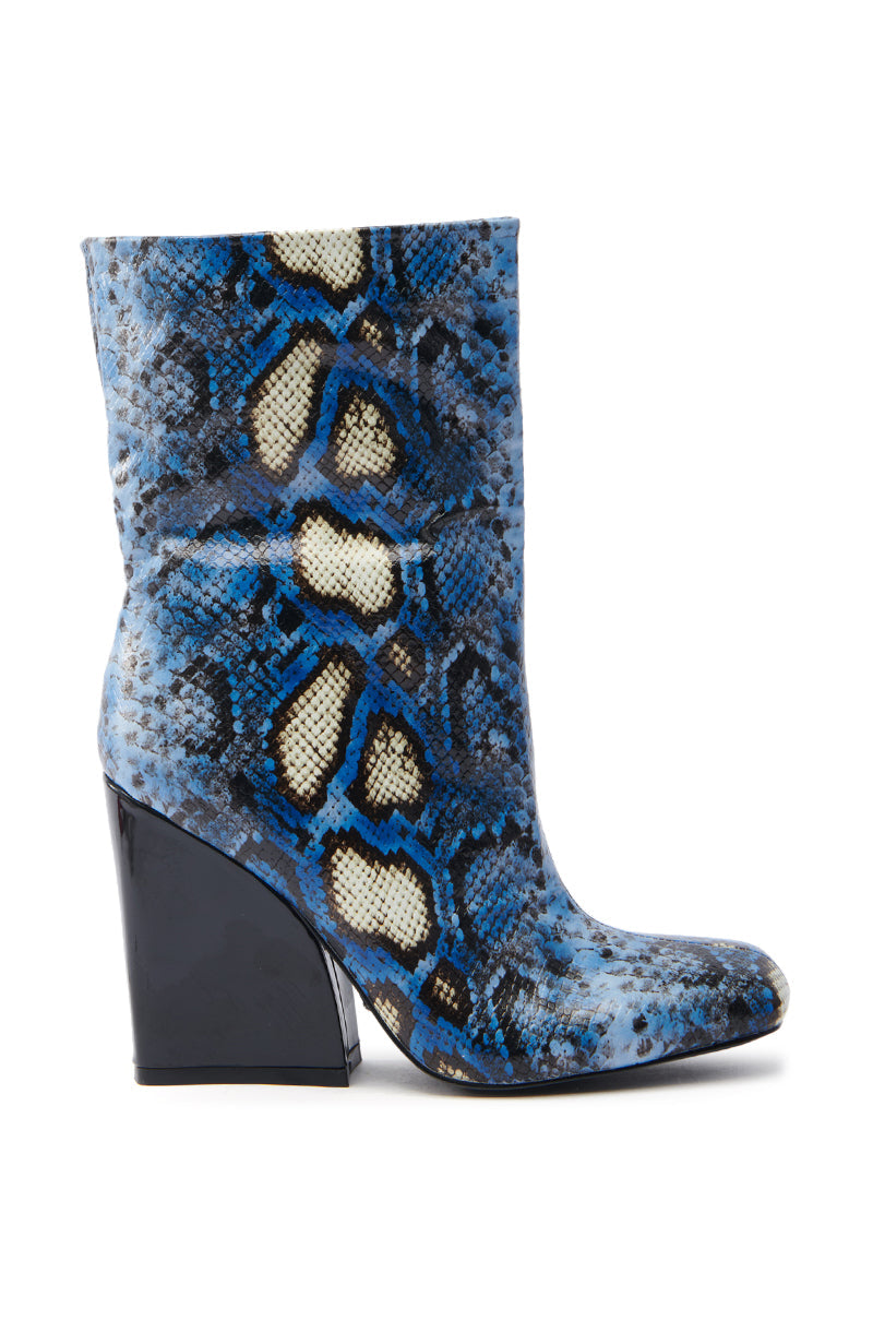 AZALEA WANG RANSOM BLUE MULTI SNAKE BOOTIE