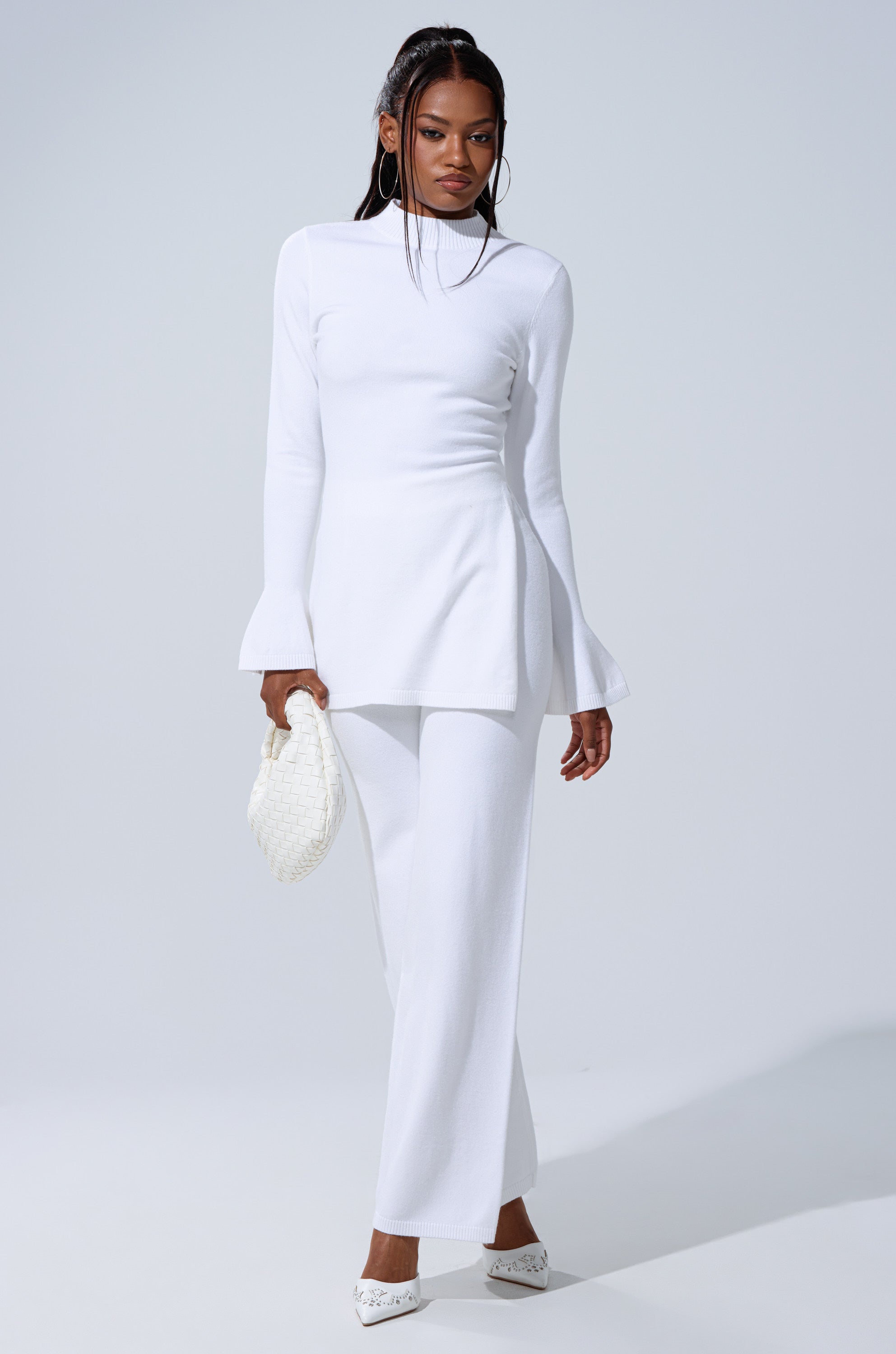 GET COZY WITH ME WIDE LEG PANT IN WHITE