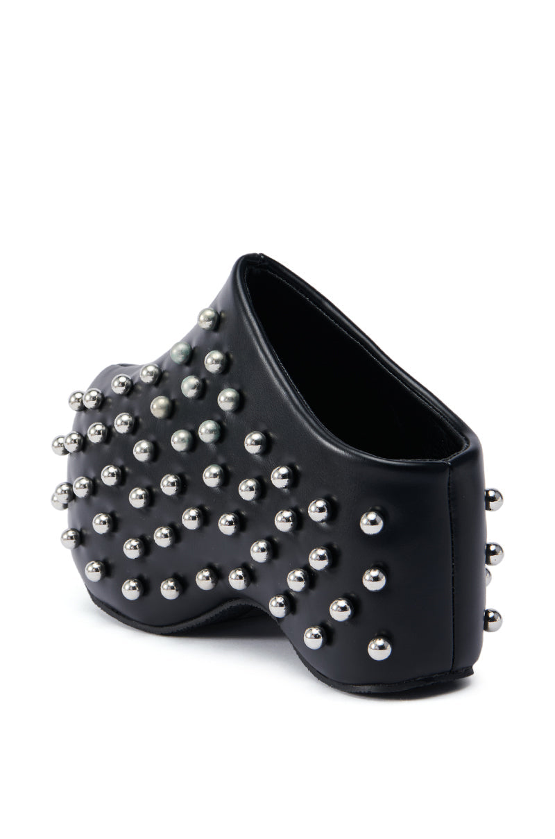 AZALEA WANG ROMESCO BLACK EMBELLISHED CLOG
