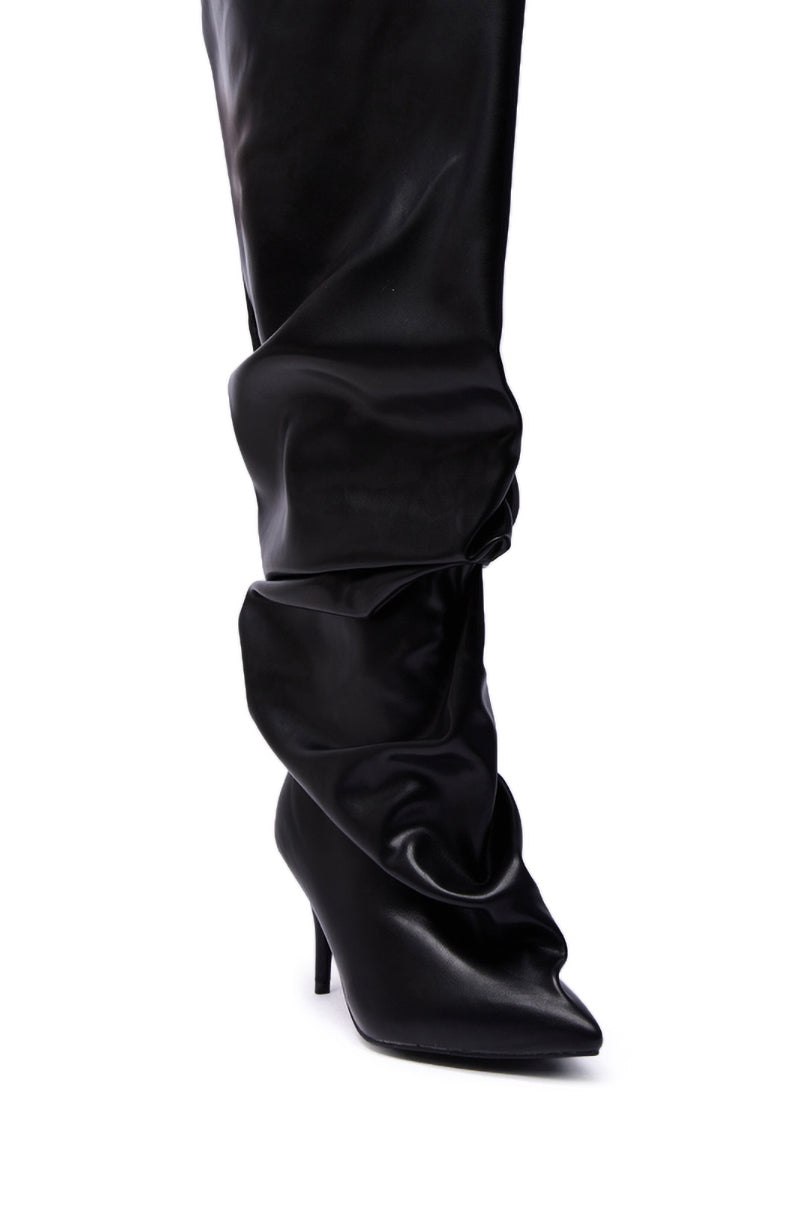 AZALEA WANG RUBIUS BLACK EXTREME RUCHED BOOT