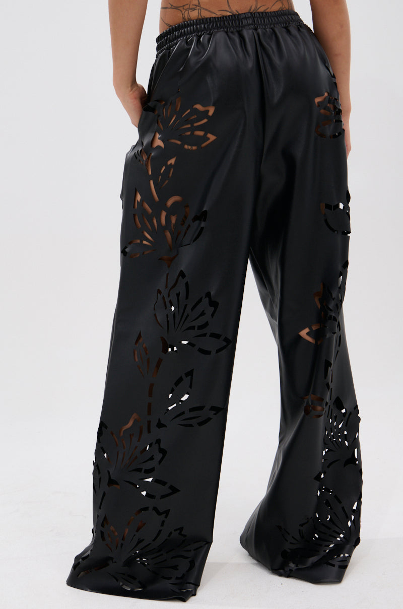 GOING CRAZY PU CUTOUT PALAZZO PANT