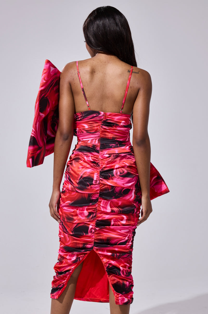 ONE OF ONE BOW MIDI DRESS