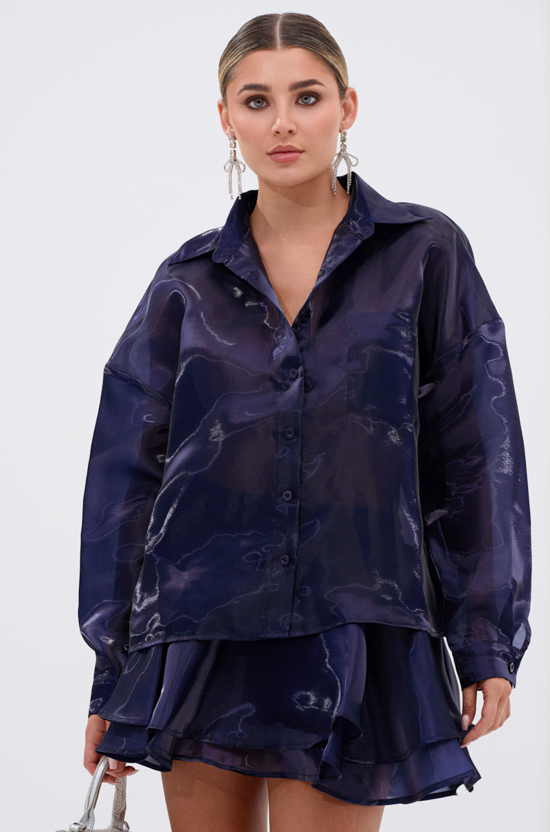 CRAZY IN LOVE BUTTON DOWN BLOUSE