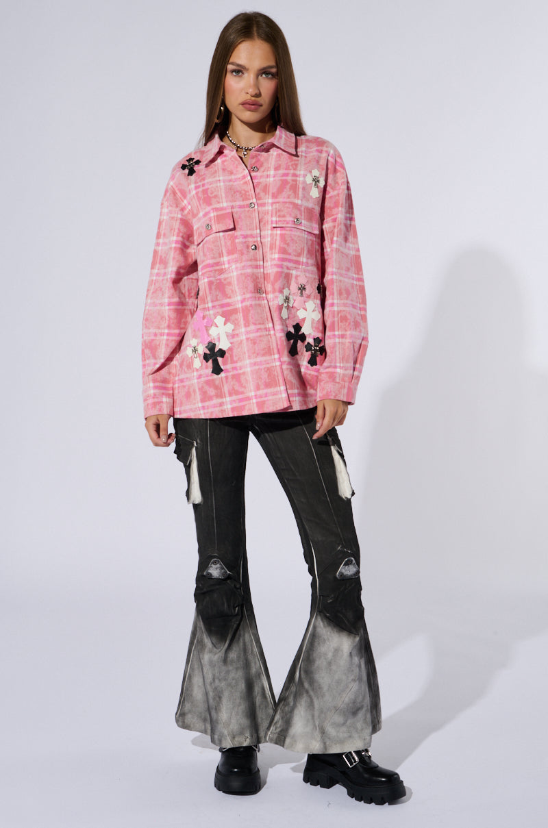 DONT GET ME GOING PLAID TOP