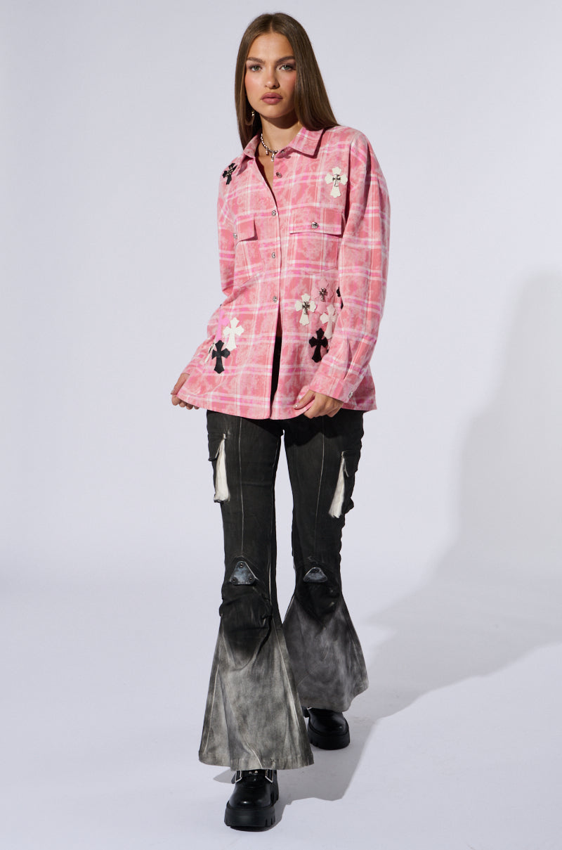 DONT GET ME GOING PLAID TOP