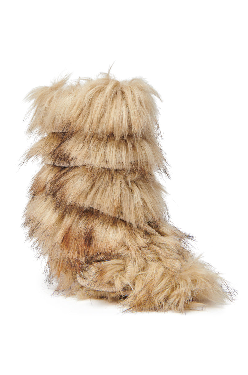 AZALEA WANG SALERE BROWN ROPE DETAIL STILETTO BOOTIE