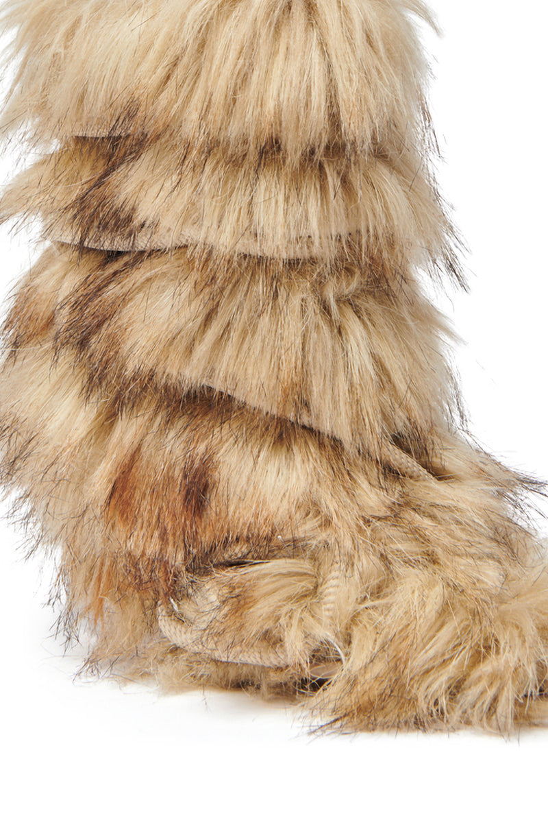 AZALEA WANG SALERE BROWN ROPE DETAIL STILETTO BOOTIE