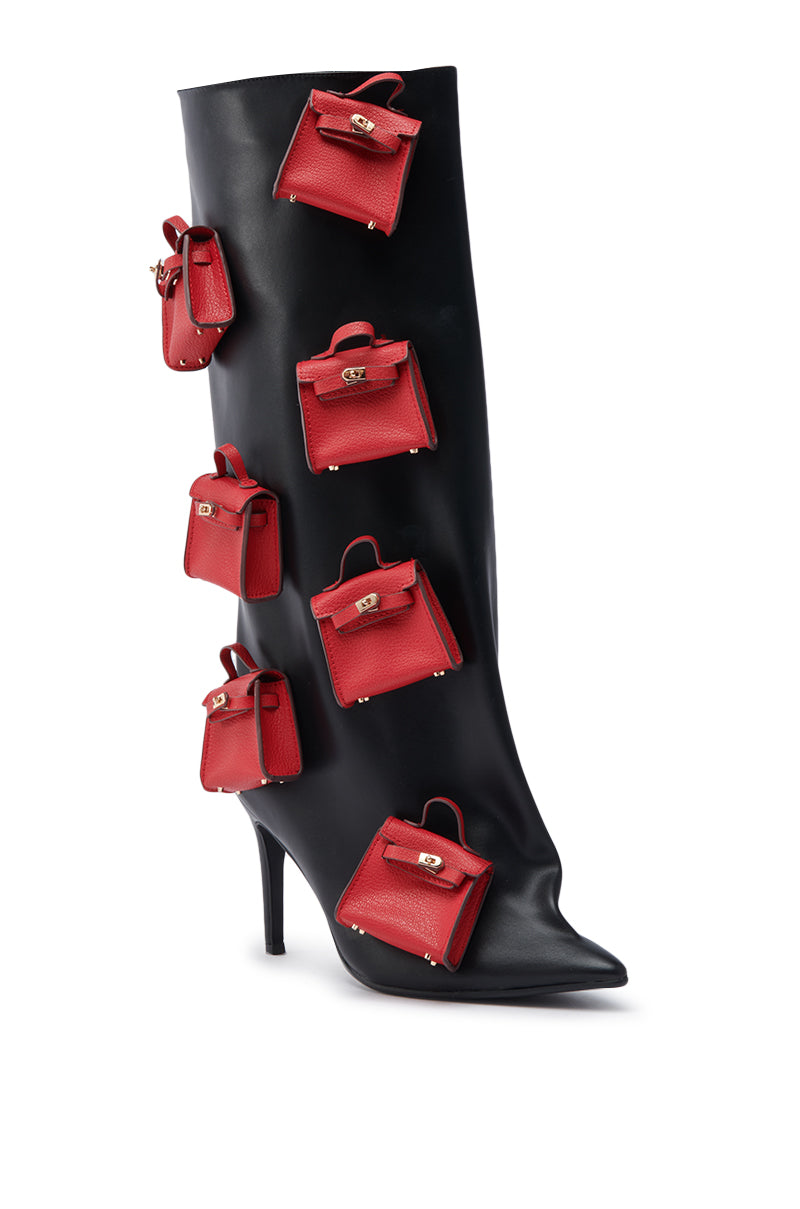 AZALEA WANG SCIPIO BLACK PURSE BOOT