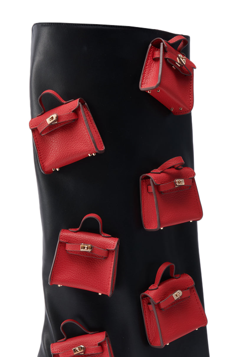 AZALEA WANG SCIPIO BLACK PURSE BOOT