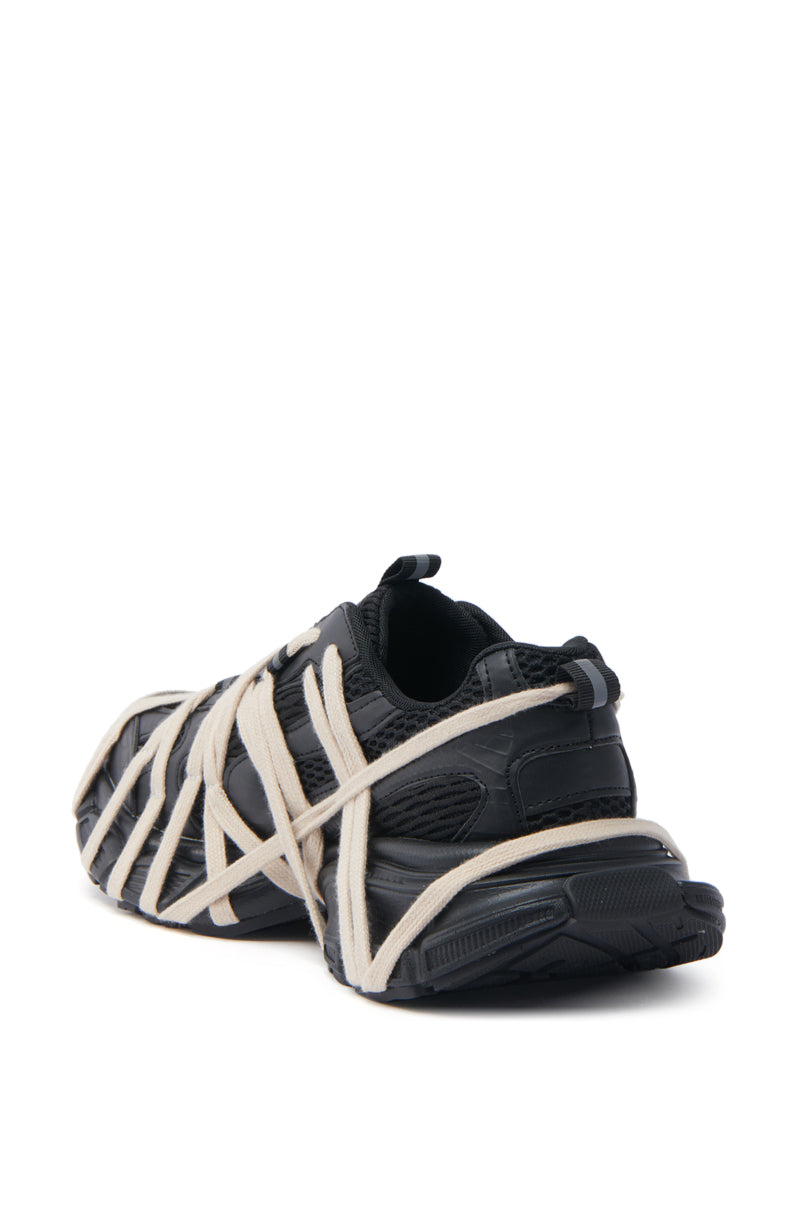 AZALEA WANG SELIE BLACK LACE UP SNEAKER