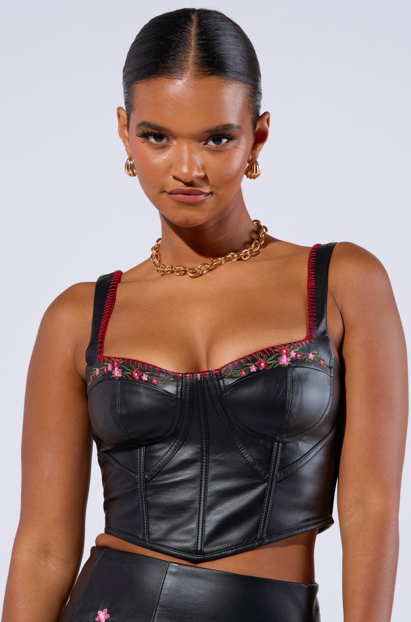 BACK IT UP EMBROIDERED CORSET