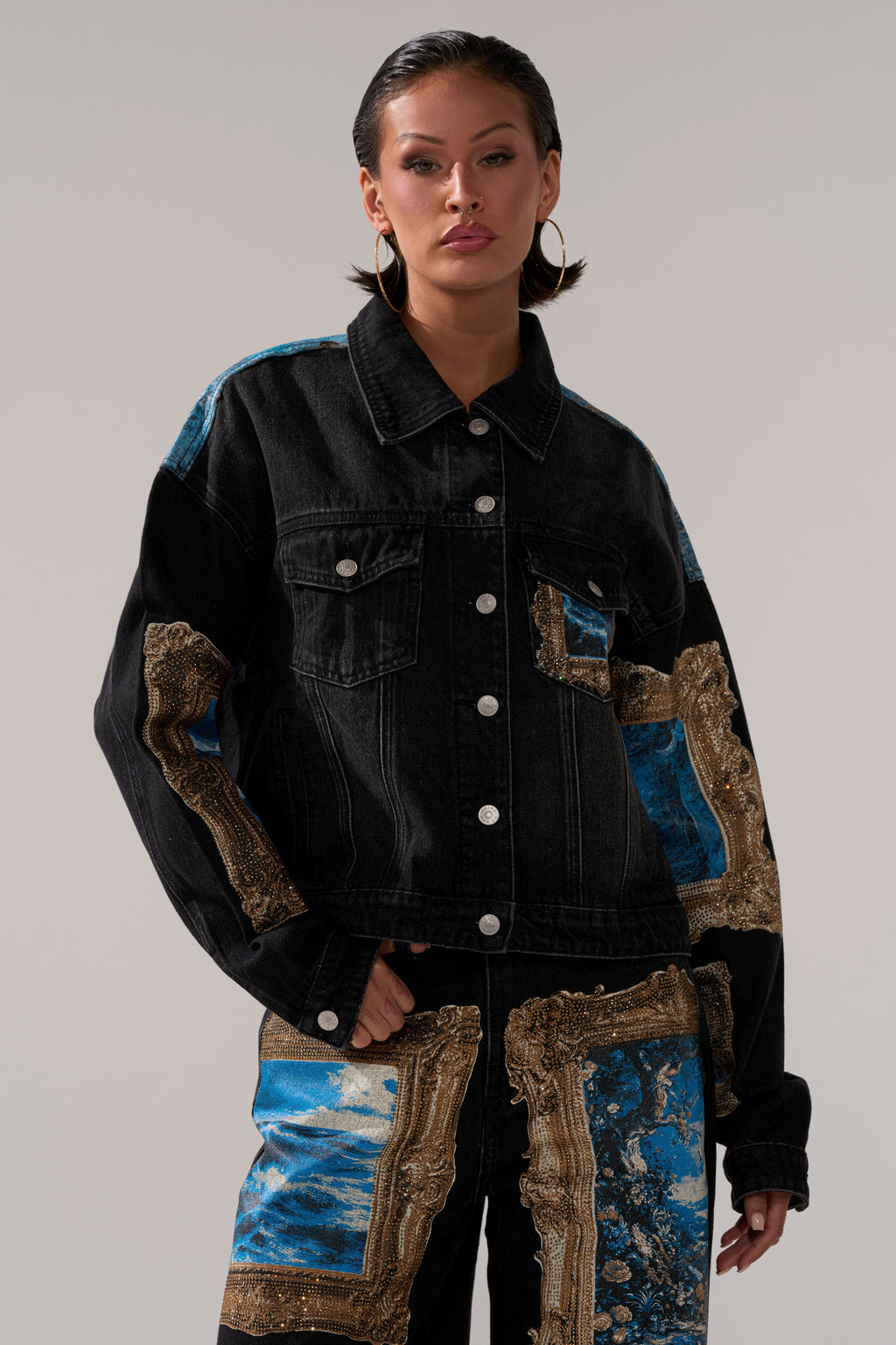 WORK OF ART GRAPHIC DENIM JACKET