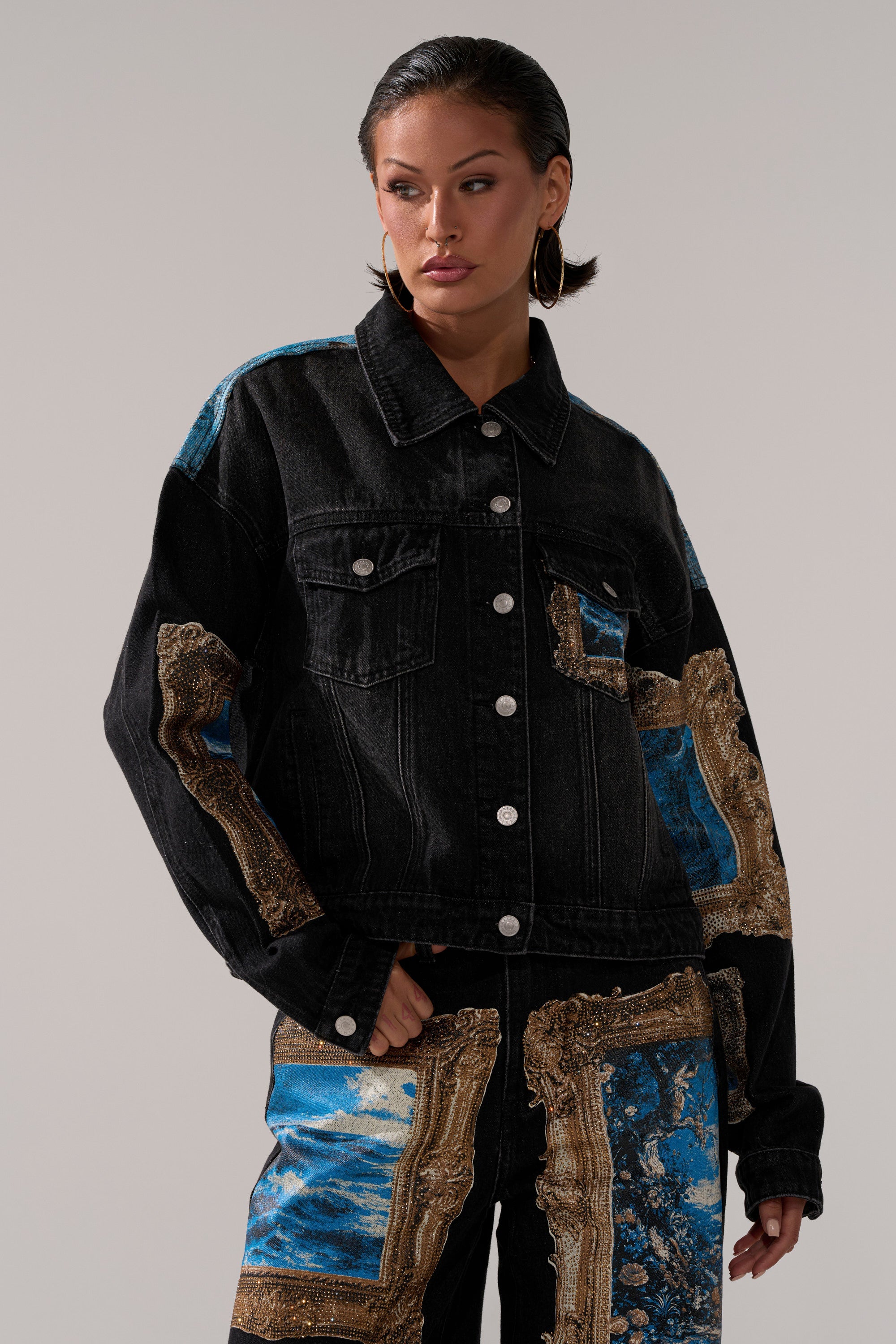 WORK OF ART GRAPHIC DENIM JACKET