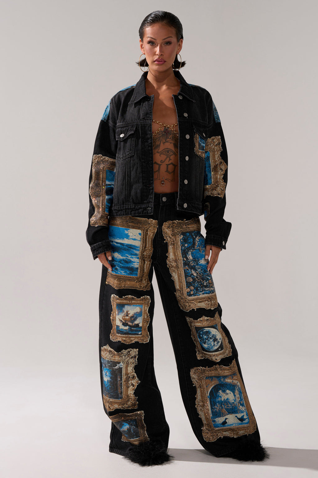WORK OF ART GRAPHIC DENIM JACKET