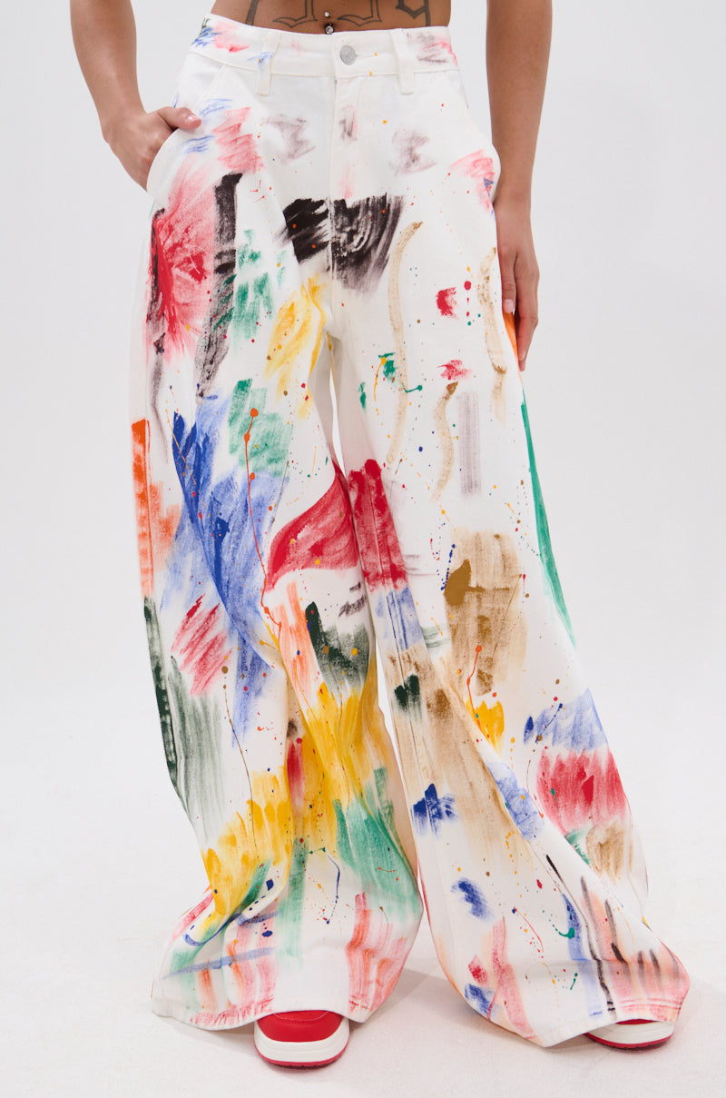 PAINTED ON RELAXED DENIM PANT