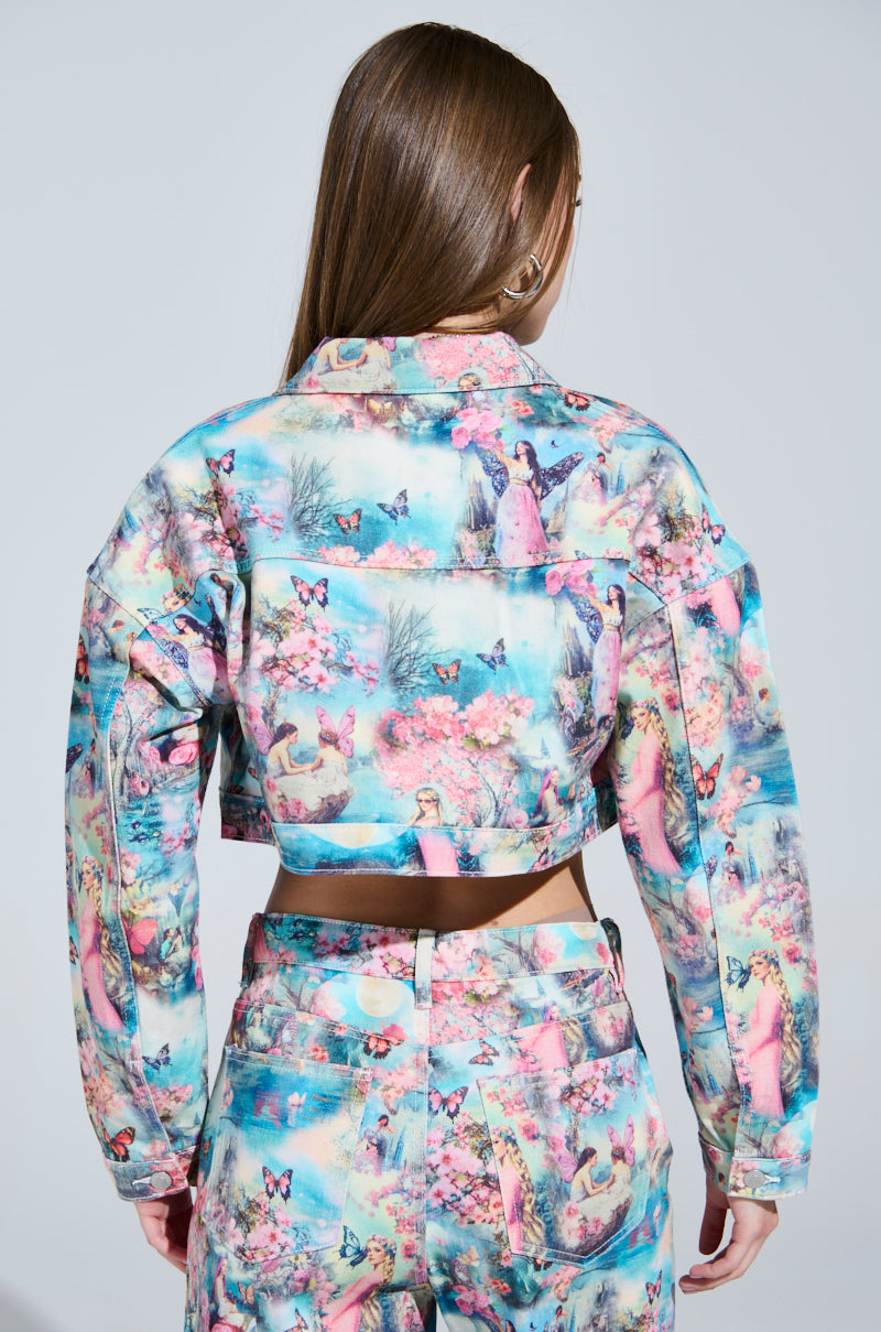 FEMALE FANTASY PRINTED DENIM JACKET