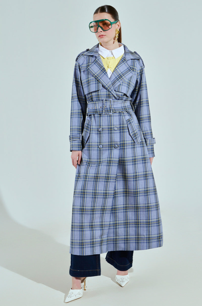 ARLETTE PLAID TRENCH