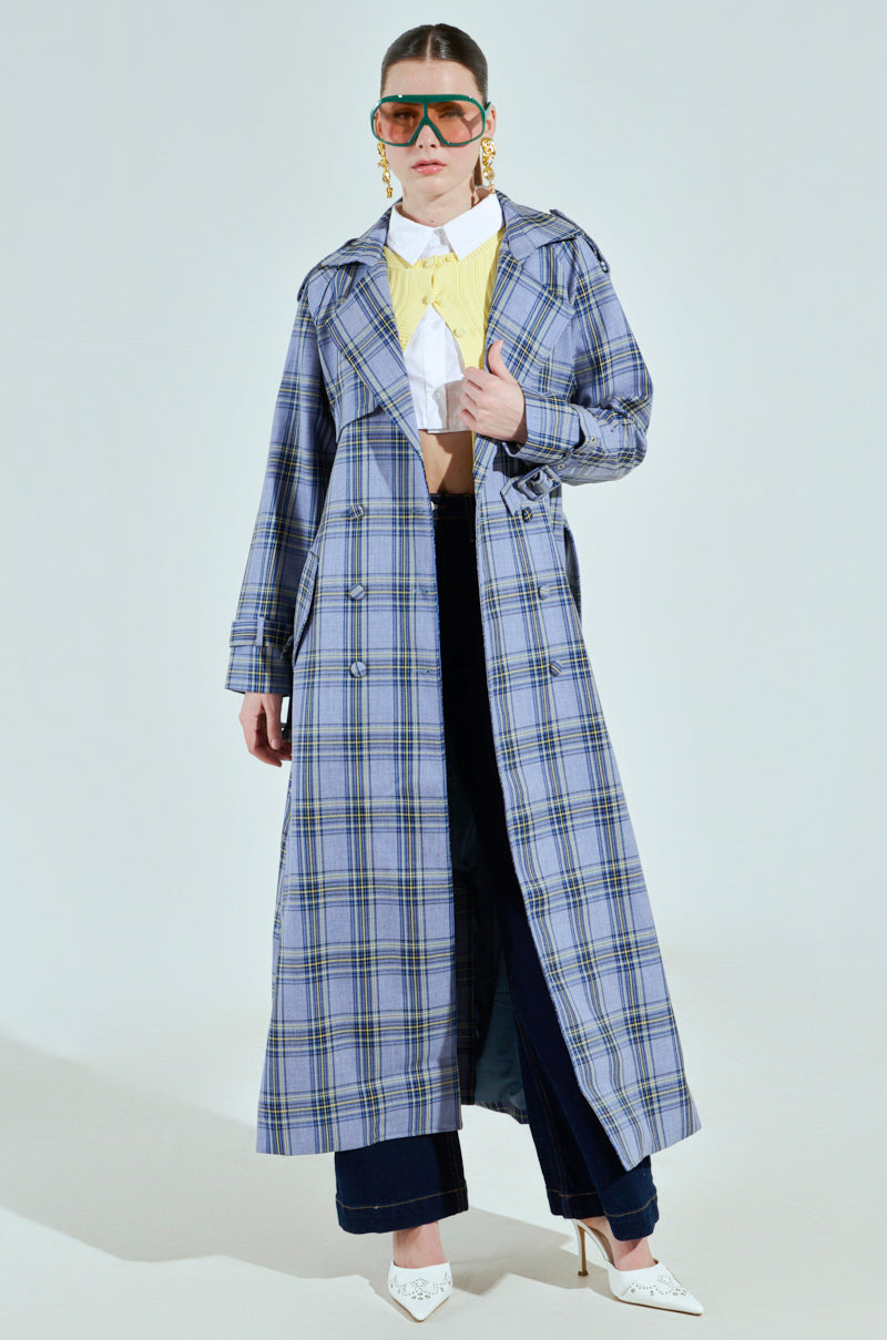 ARLETTE PLAID TRENCH