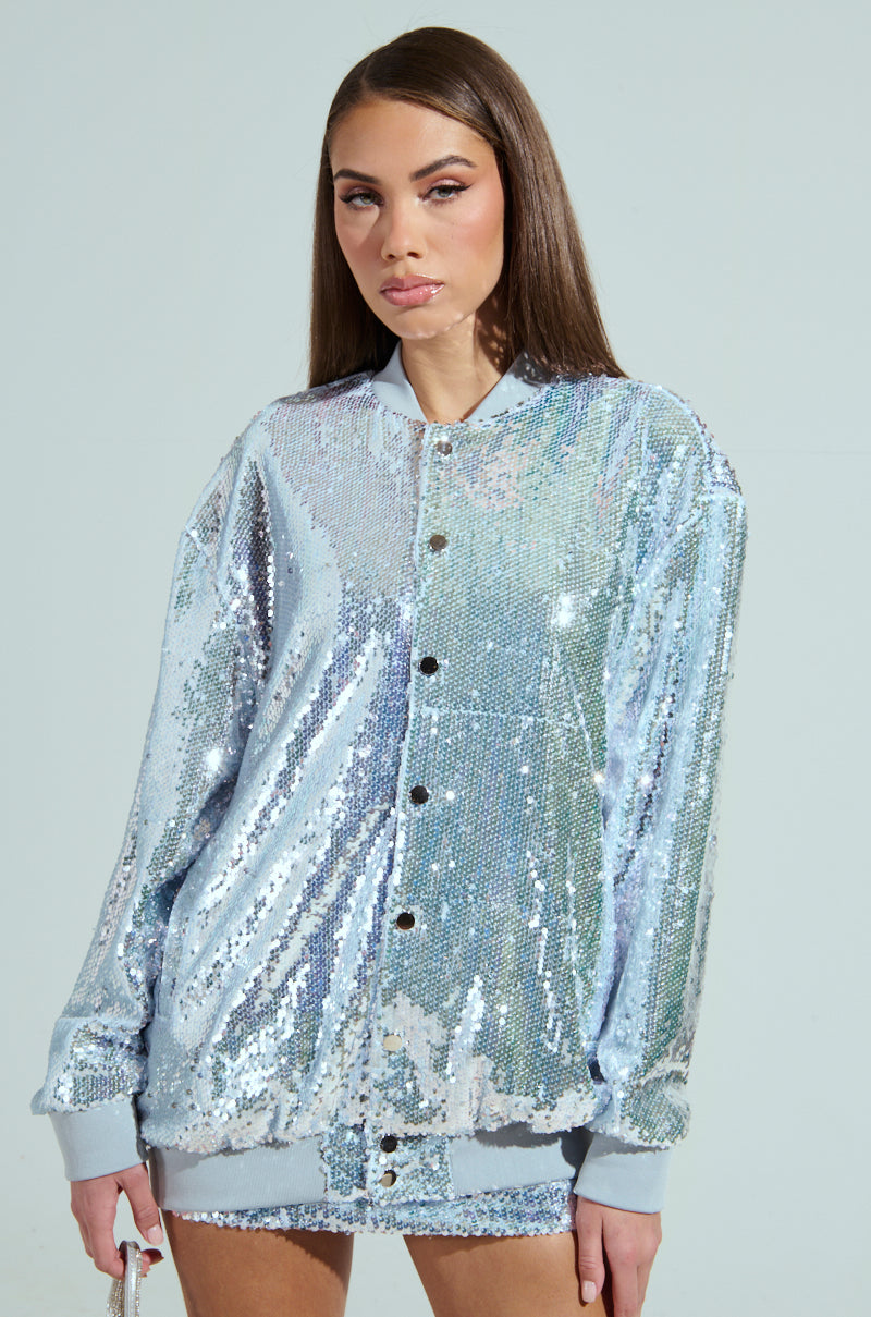 MA CHERIE OVERSIZED SEQUIN BOMBER