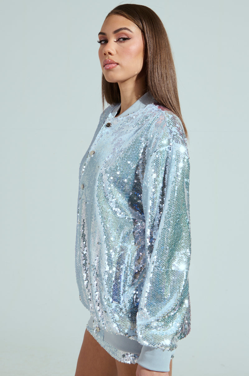 MA CHERIE OVERSIZED SEQUIN BOMBER