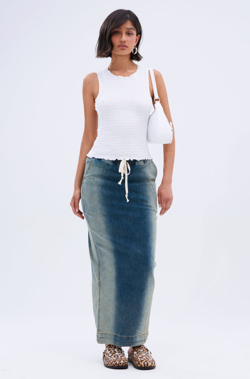 CHLOE OPEN BACK & SMOCKED BODY TOP