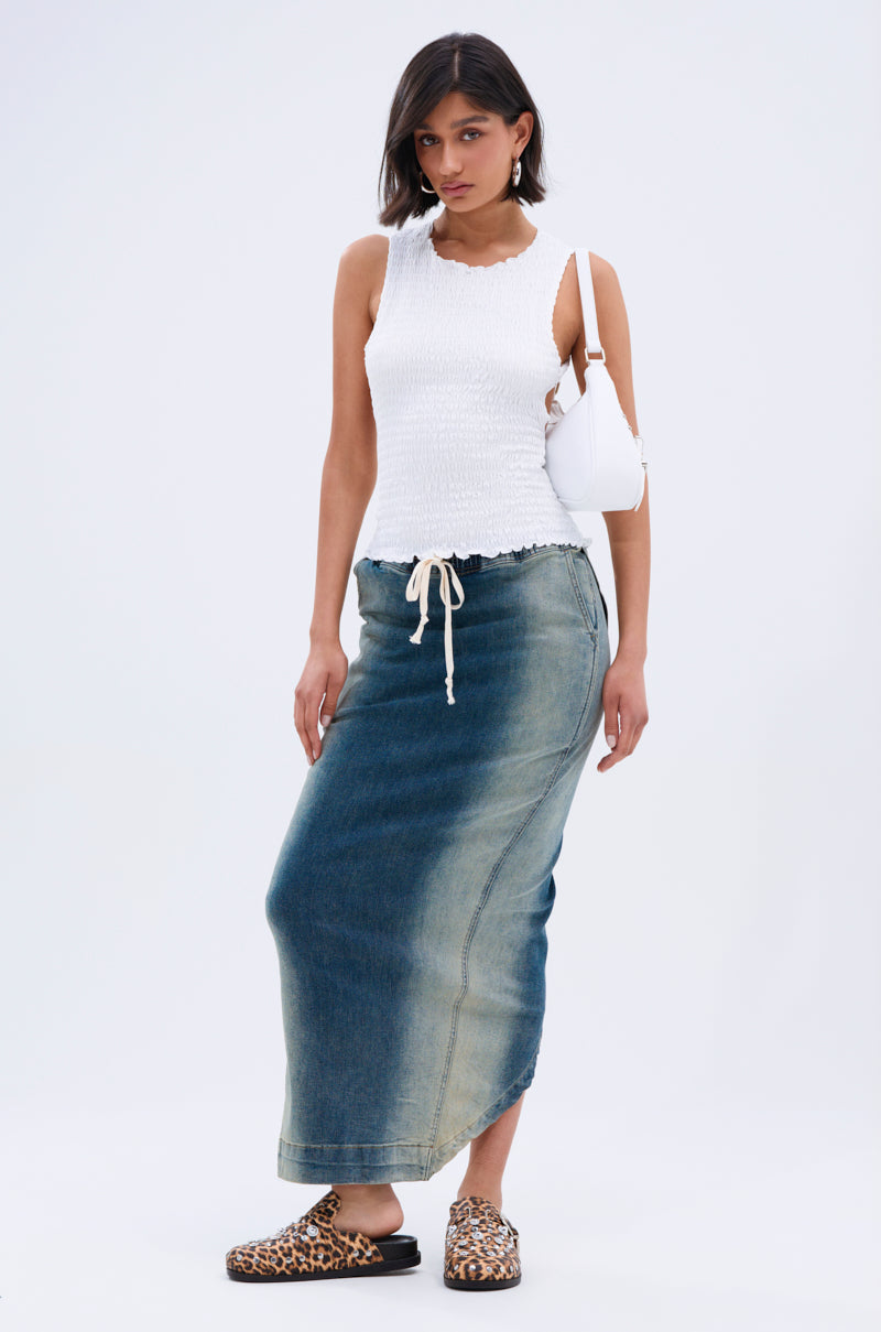 CHLOE OPEN BACK & SMOCKED BODY TOP