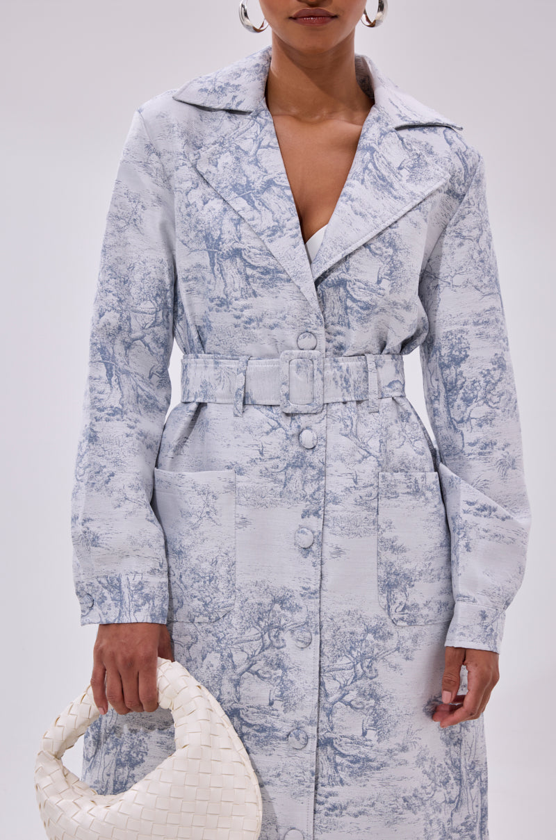 BOOKED N BUSY JACQUARD TRENCH