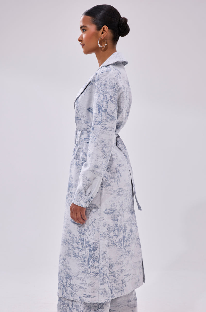 BOOKED N BUSY JACQUARD TRENCH