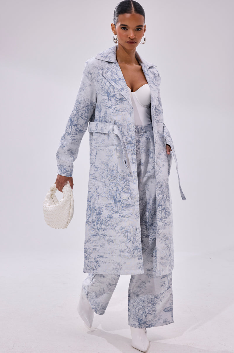 BOOKED N BUSY JACQUARD TRENCH