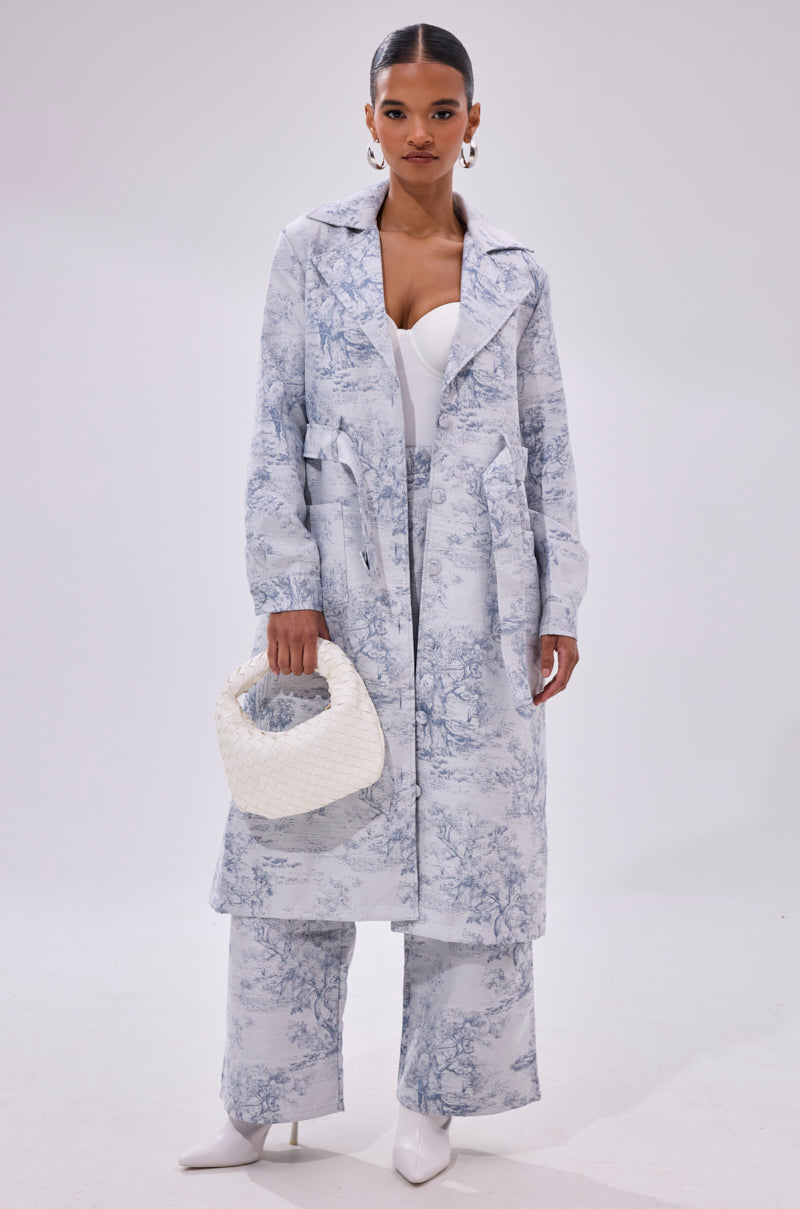 BOOKED N BUSY JACQUARD TRENCH