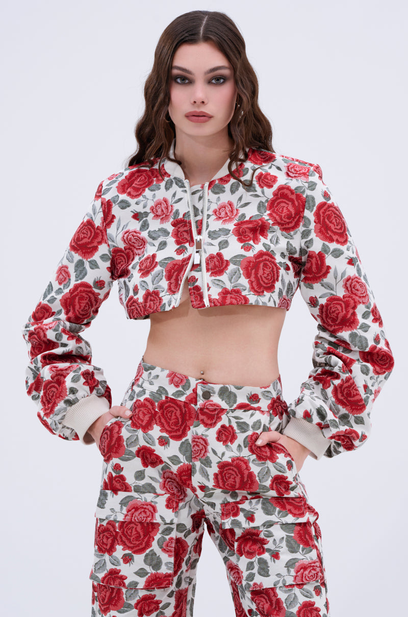 FULL OF ROSES CROPPED BOMBER