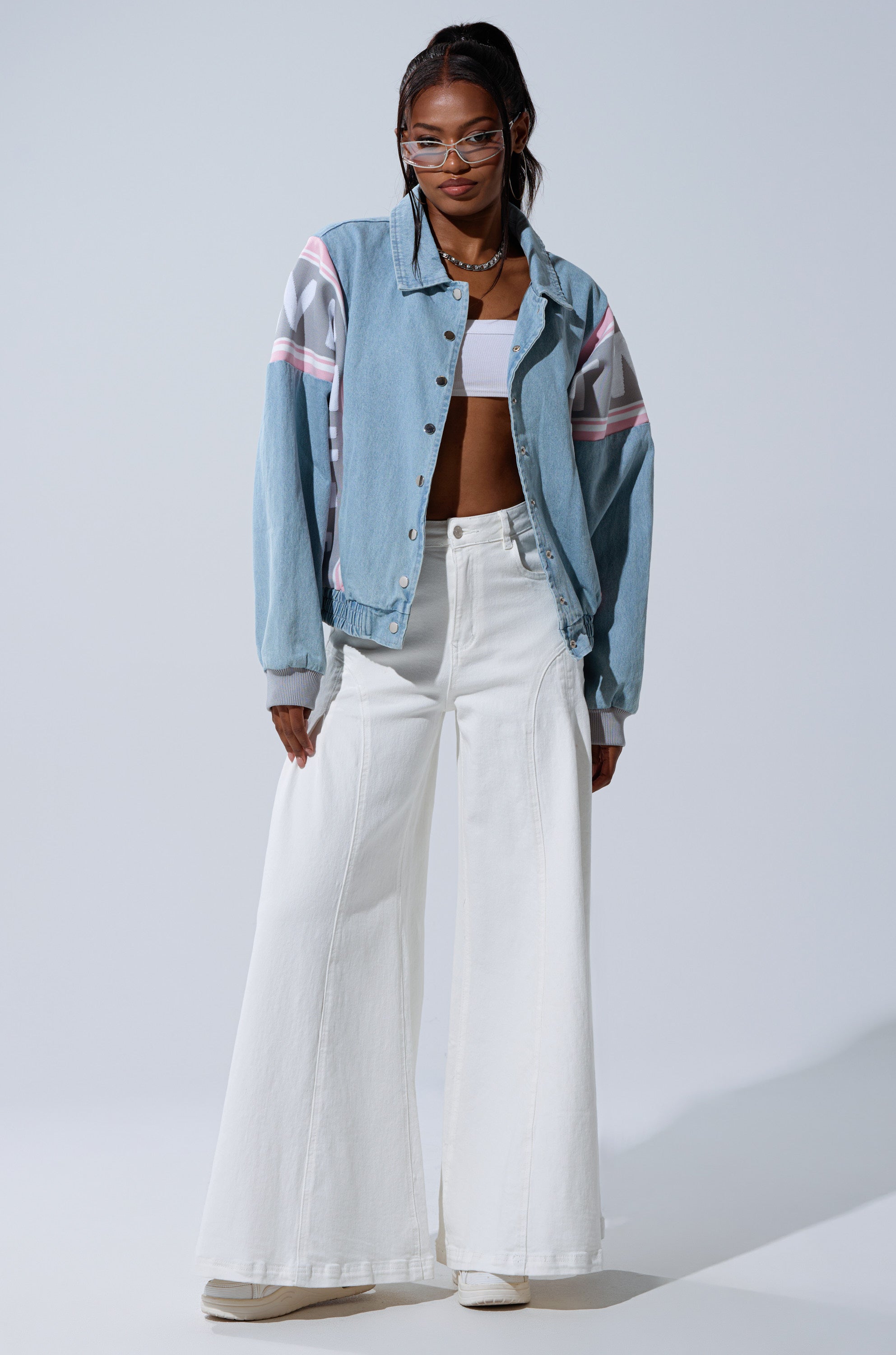 GAME TIME DENIM BOMBER