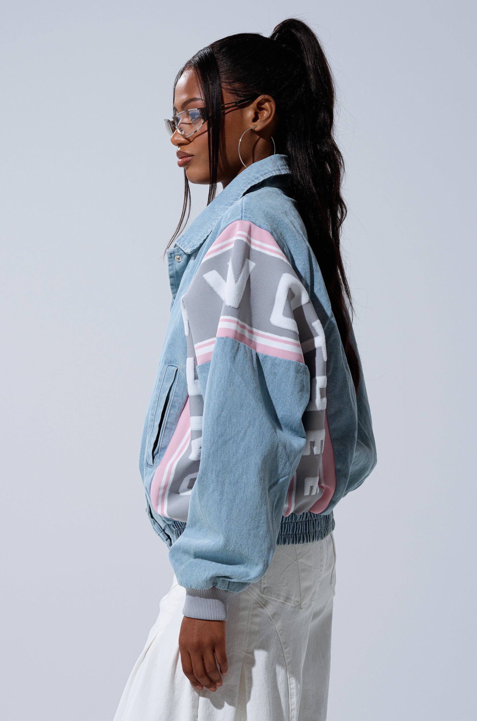 GAME TIME DENIM BOMBER