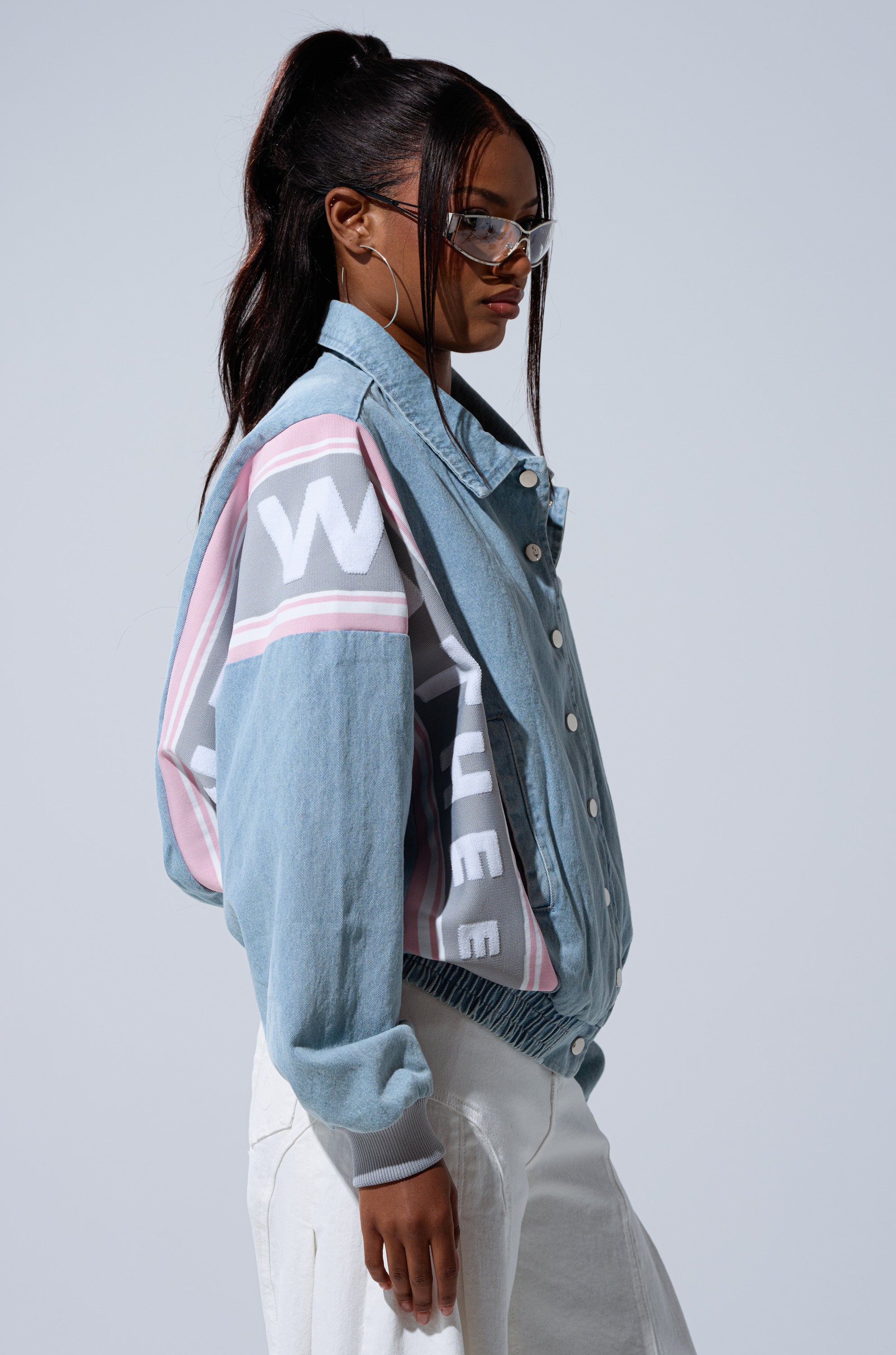 GAME TIME DENIM BOMBER