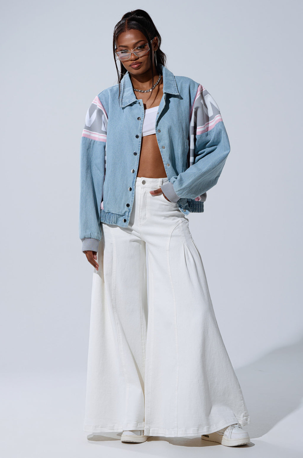 GAME TIME DENIM BOMBER