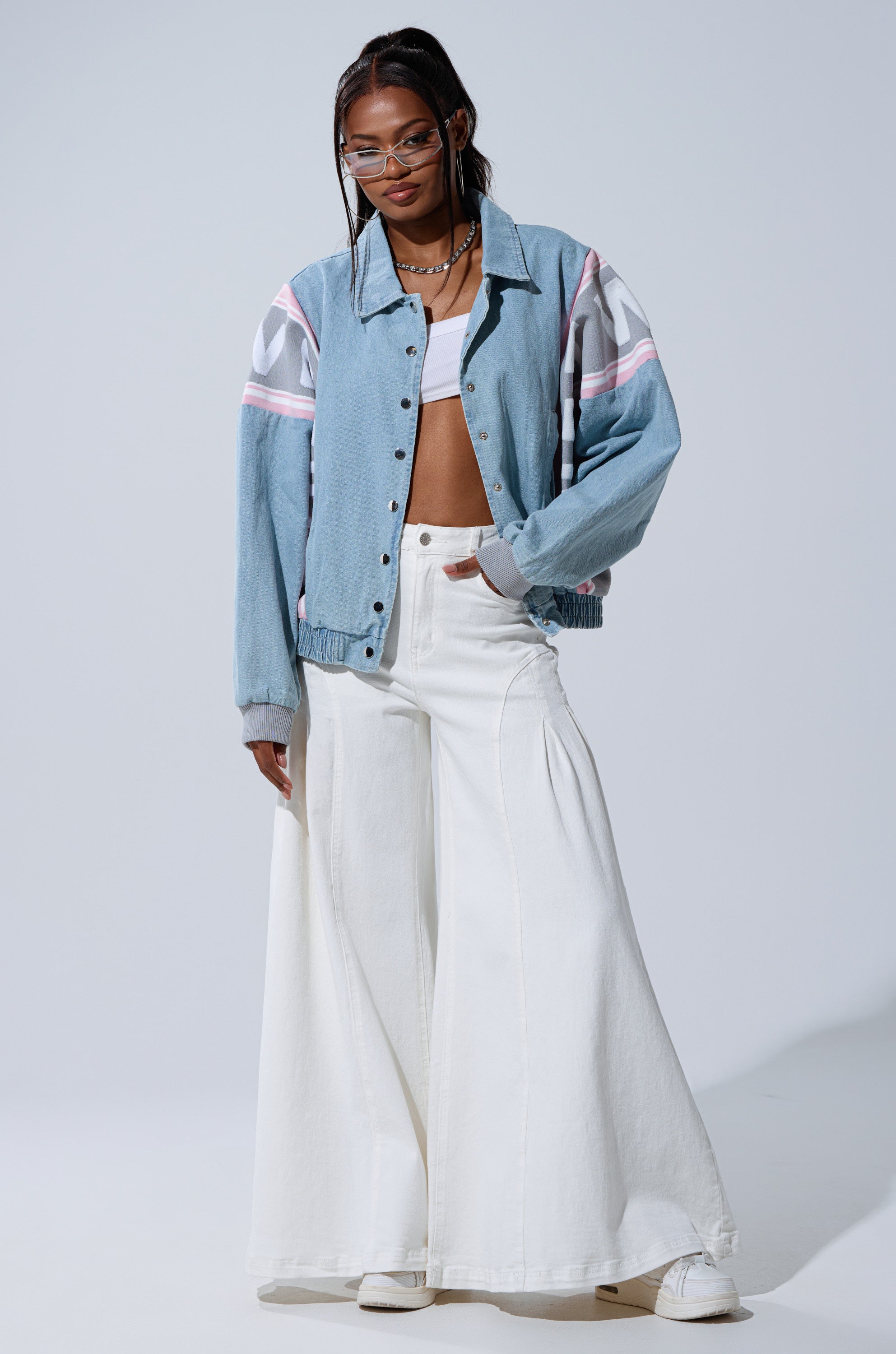 GAME TIME DENIM BOMBER