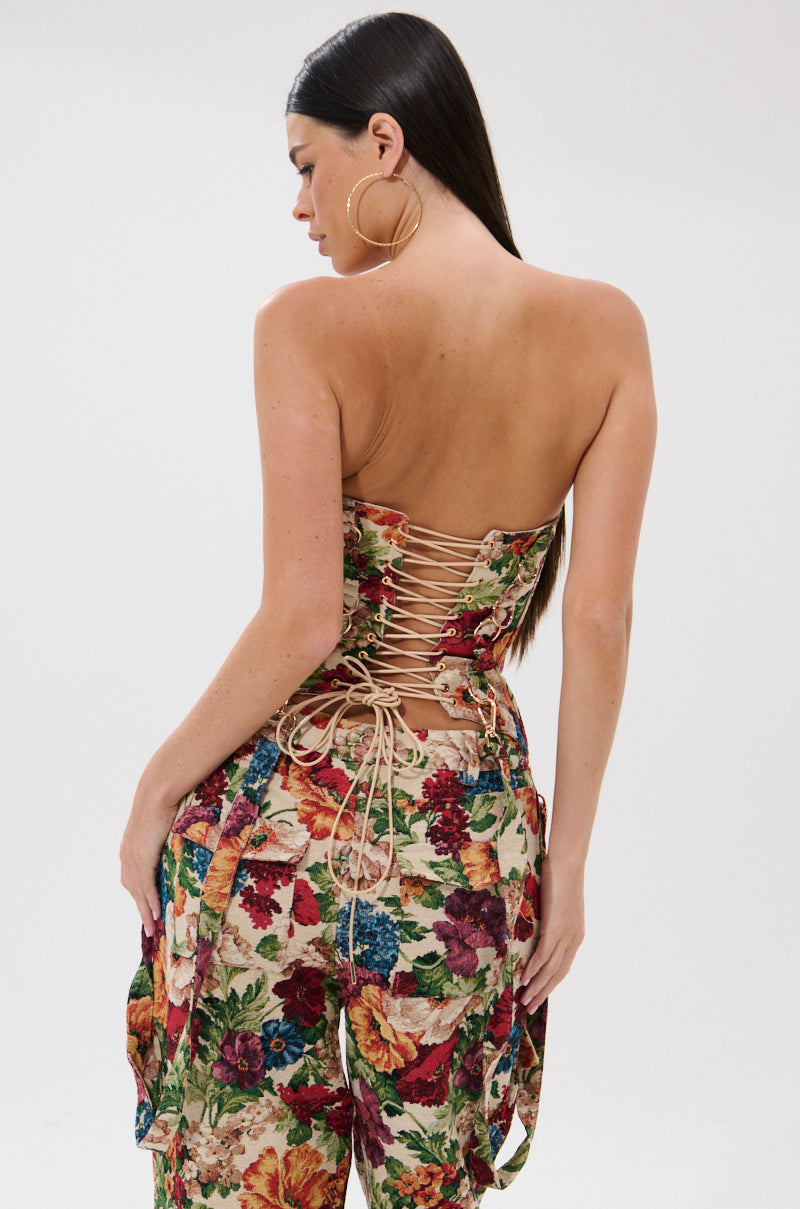FLORAL FOR DAYS BROCADE CORSET