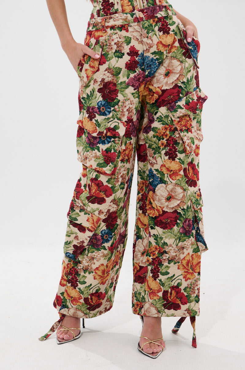 FLORAL FOR DAYS BROCADE TROUSER