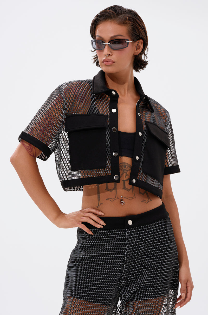 STEPHANIA TRANSPARENT BUTTON DOWN