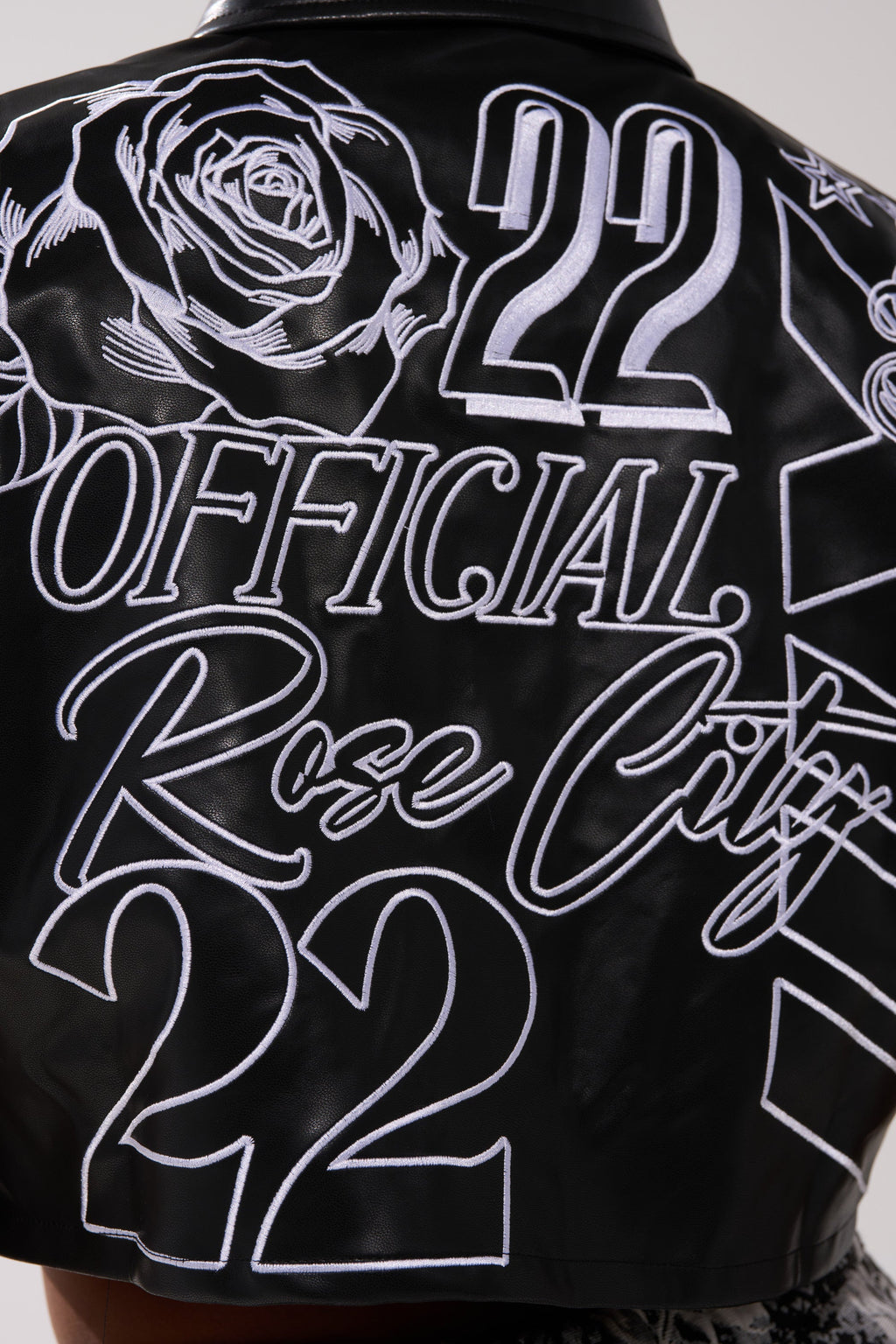 MAKE IT OFFICIAL FAUX LEATHER BUTTON DOWN IN BLACK